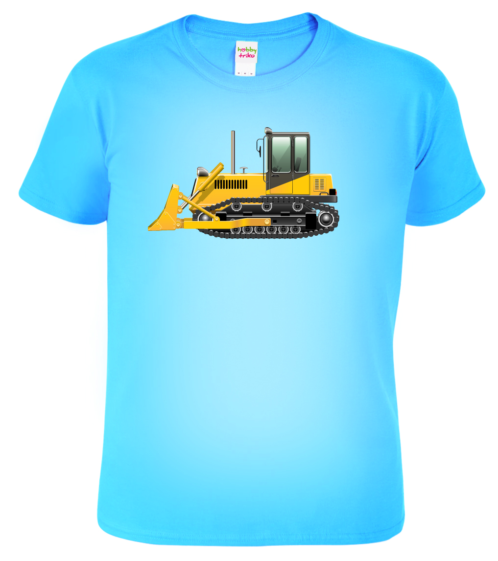 Tričko s bagrem - Buldozer Velikost: XL, Barva: Nebesky modrá (15)