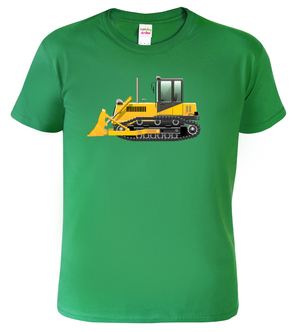 Tričko s bagrem - Buldozer Velikost: 2XL, Barva: Středně zelená (16)