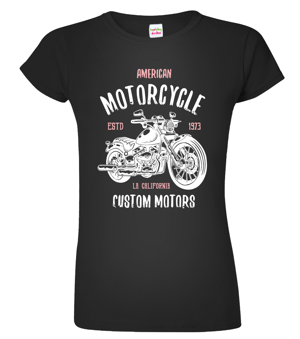 Dámské motorkářské tričko - American Motorcycle Velikost: L, Barva: Černá (01)
