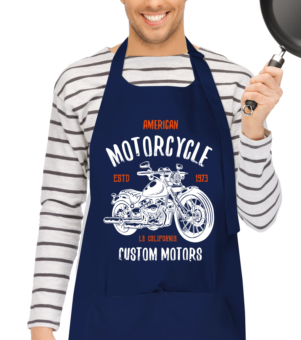 Kuchařská zástěra - American Motorcycle Barva: Tmavě modrá