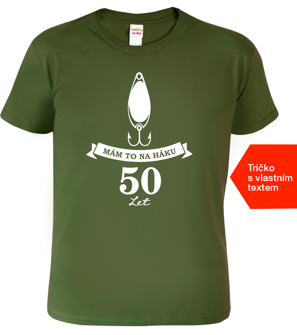 Tričko k narozeninám pro rybáře - Rybářská návnada Velikost: XL, Barva: Military (69)