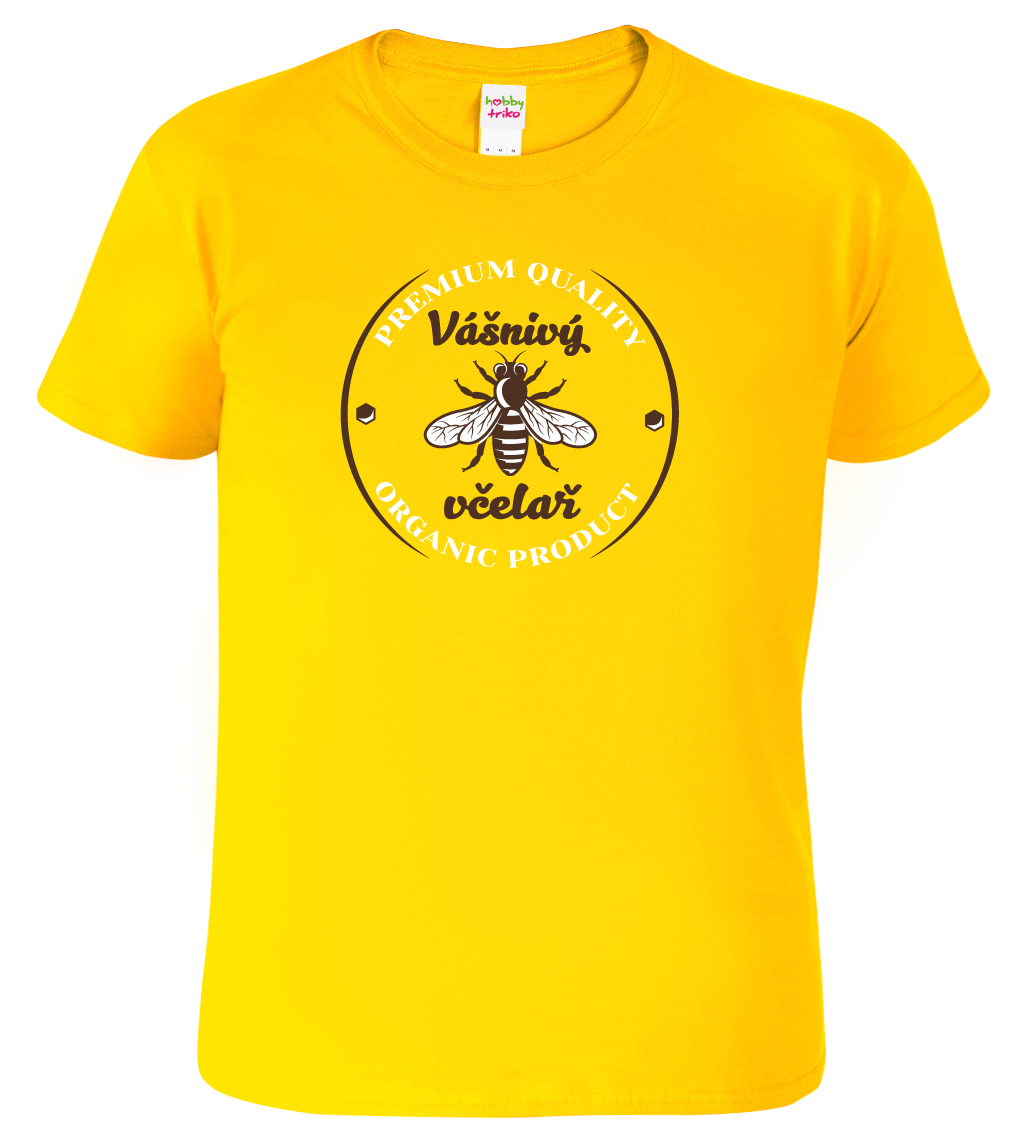 Tričko pro včelaře - Vášnivý včelař Velikost: XL, Barva: Žlutá (04)