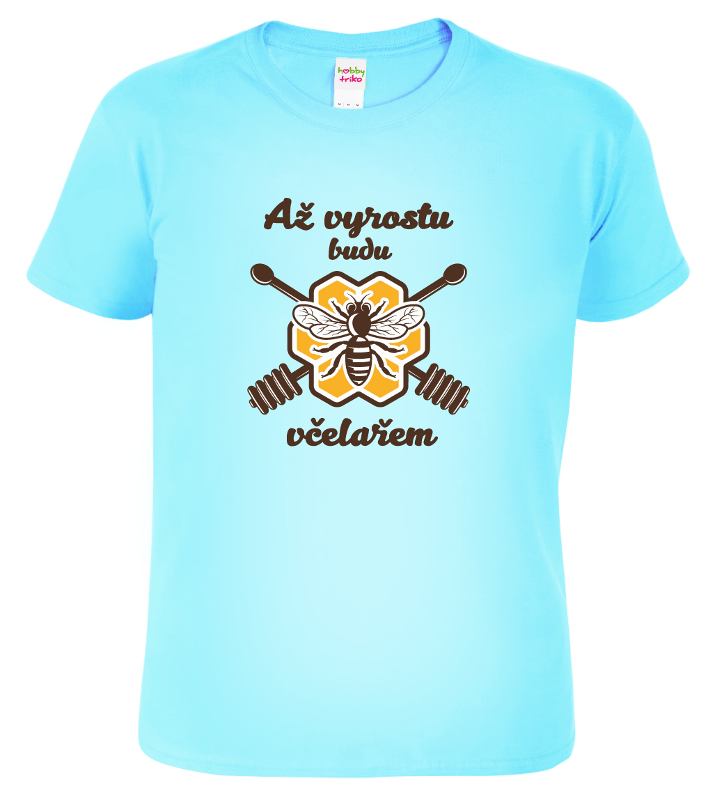 Dětské tričko - Až vyrostu budu včelařem Velikost: 10 let / 146 cm, Barva: Nebesky modrá (15)