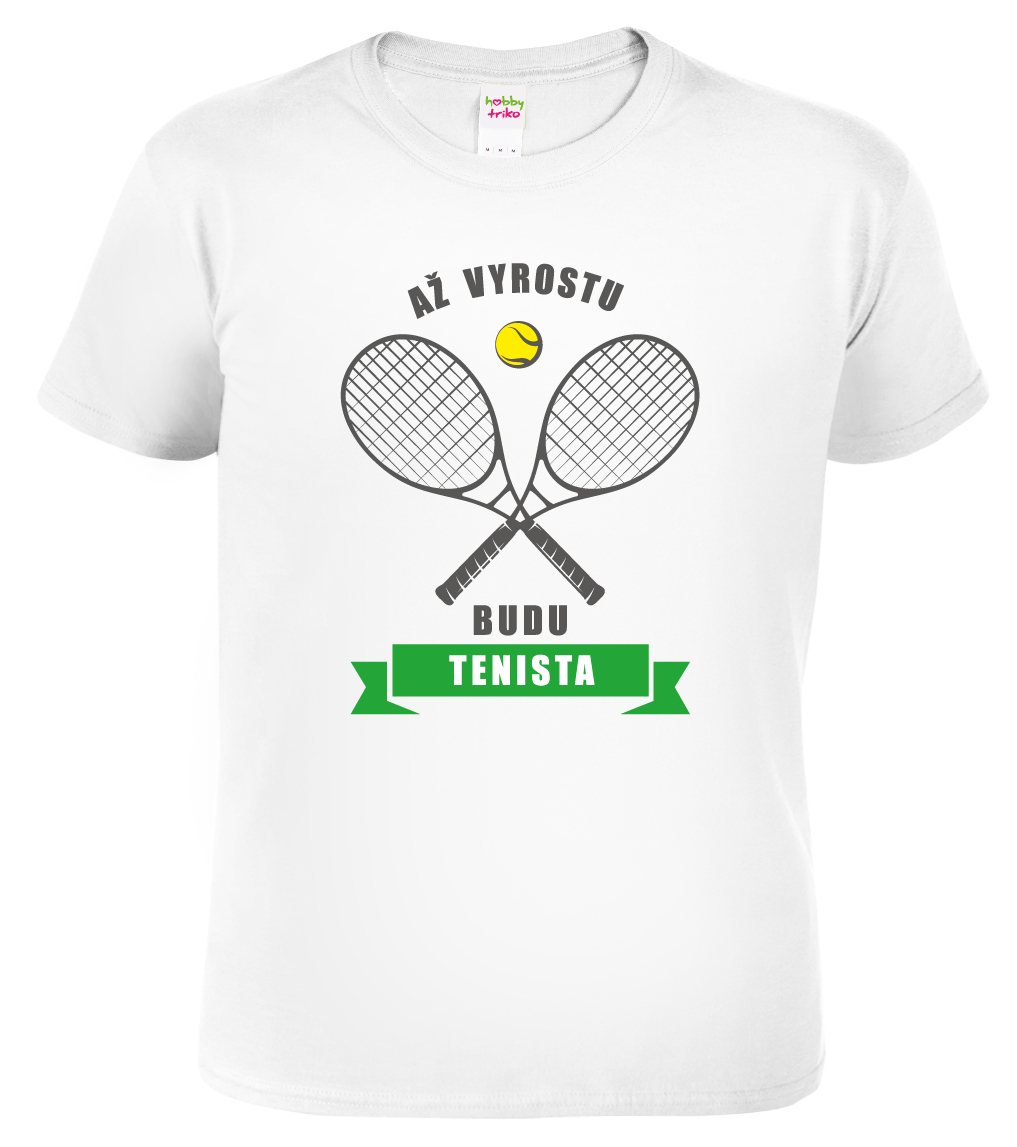 Dětské tenisové tričko - Až vyrostu budu tenista Velikost: 8 let / 134 cm, Barva: Bílá (00)