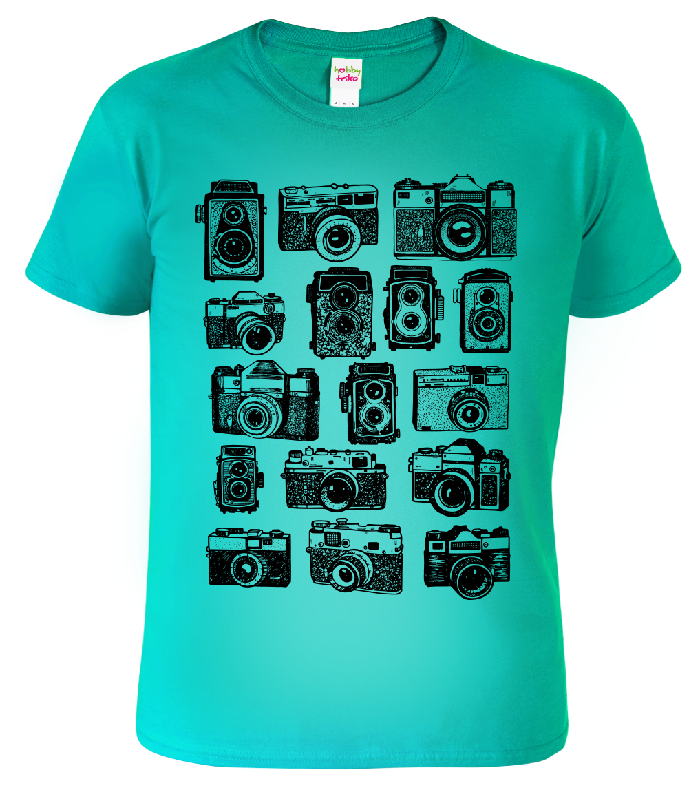 Tričko pro fotografa - Fotoaparáty Velikost: M, Barva: Emerald (19)