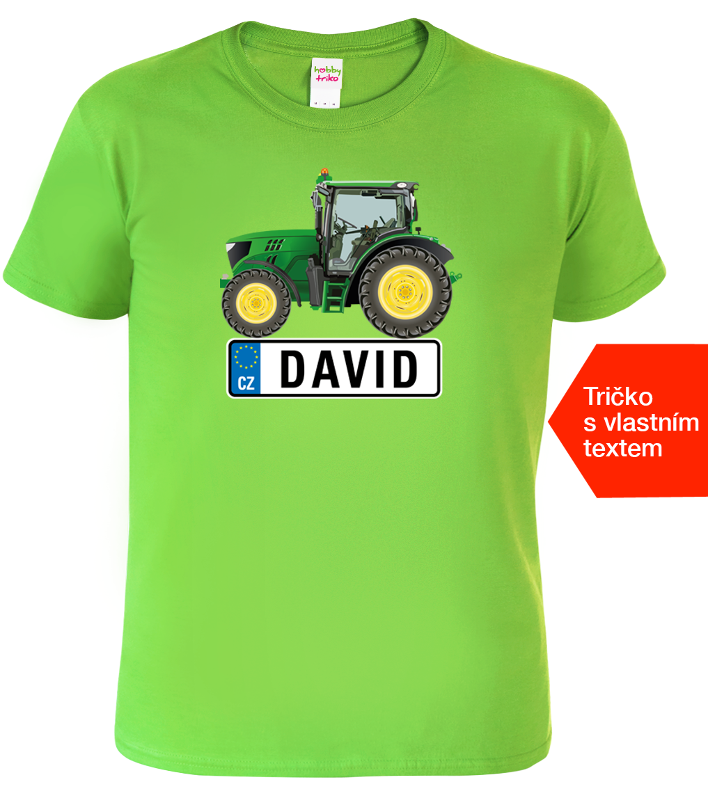 Tričko se jménem - Traktor SPZ Velikost: L, Barva: Apple Green (92)