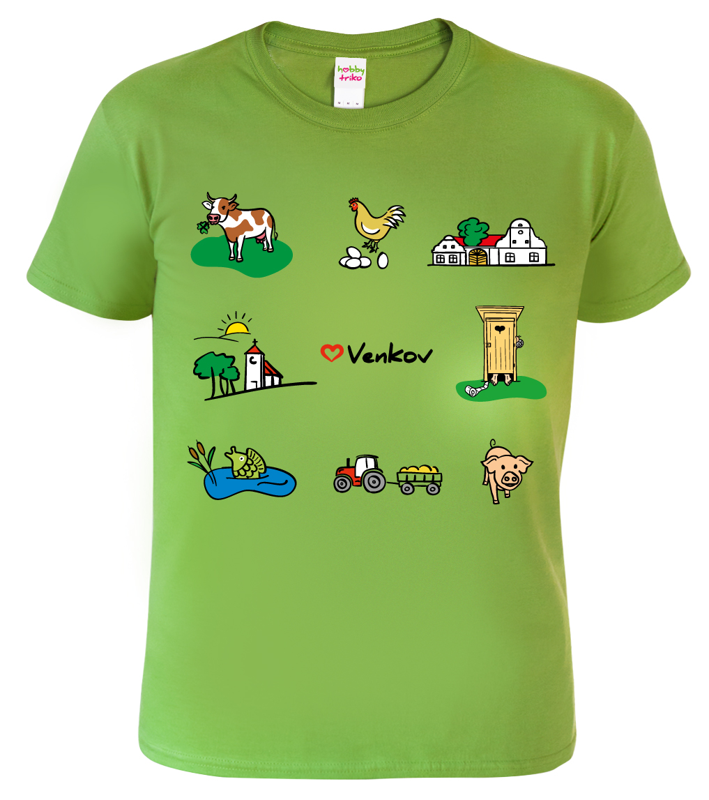 Tričko pro chalupáře - Symboly venkova Velikost: 4XL, Barva: Apple Green (92)