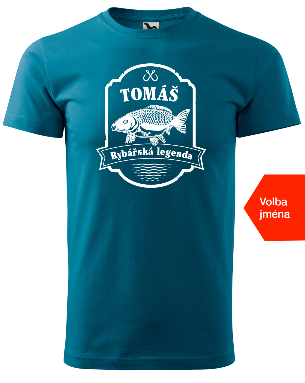 Rybářské tričko se jménem - Rybářská legenda Velikost: XL, Barva: Petrolejová (93)
