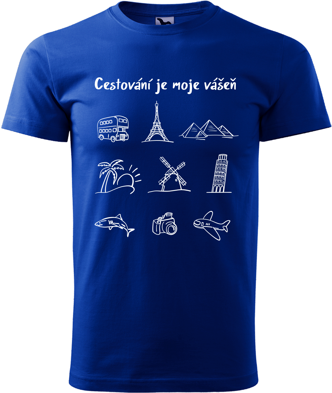 Pánské cestovatelské tričko - Cestování je moje vášeň Velikost: L, Barva: Královská modrá (05)