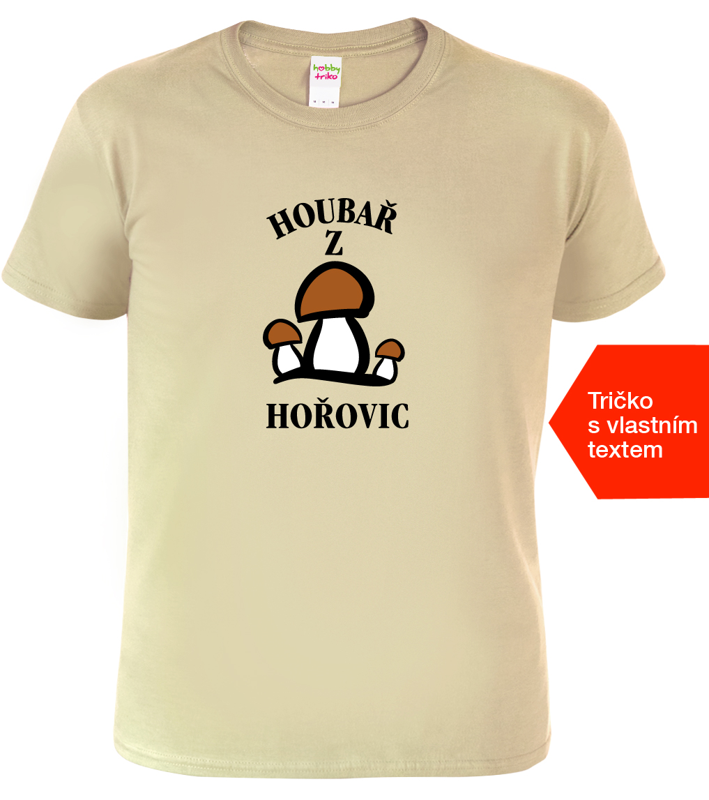 Tričko pro houbaře - Houbař z Velikost: L, Barva: Béžová (51)