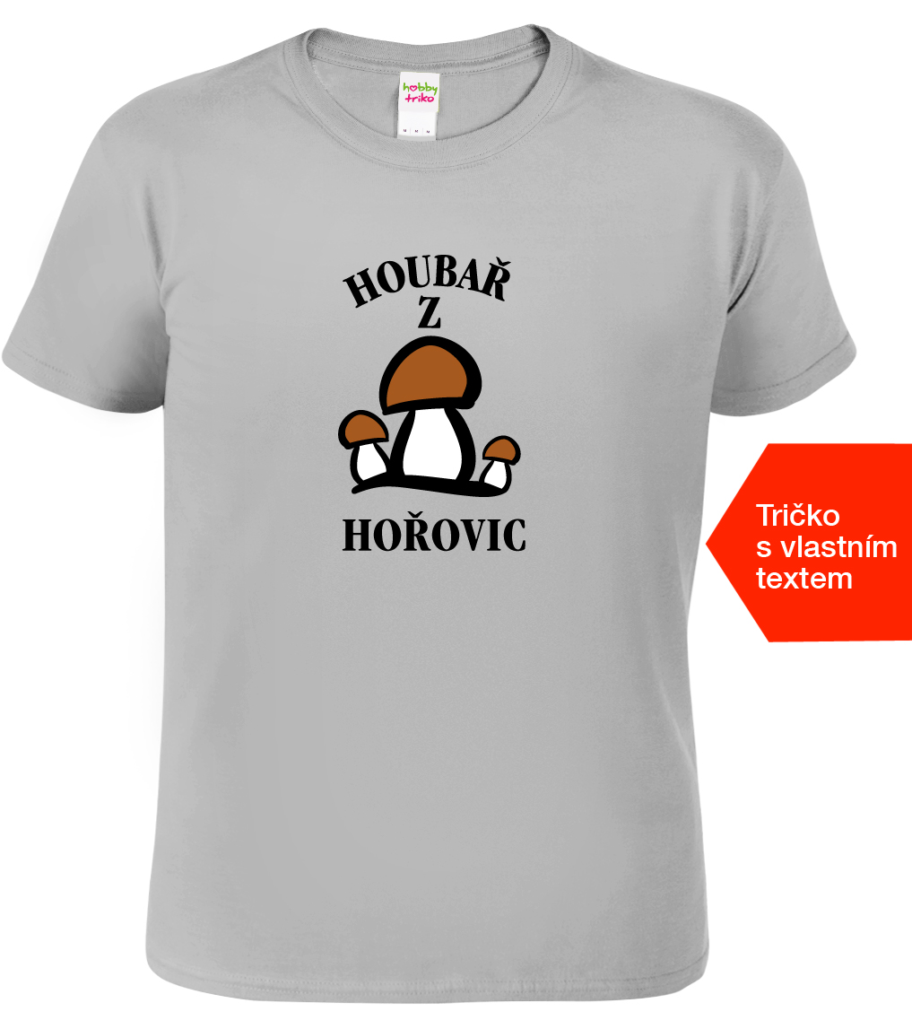 Tričko pro houbaře - Houbař z Velikost: XL, Barva: Světle šedý melír (03)