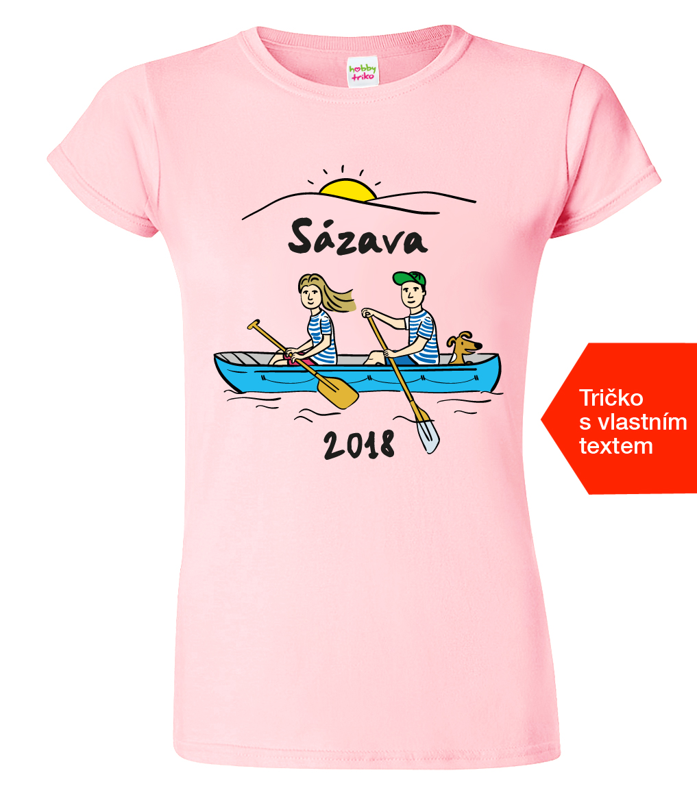 Dámské vodácké tričko - Vodáci Velikost: L, Barva: Růžová (30)