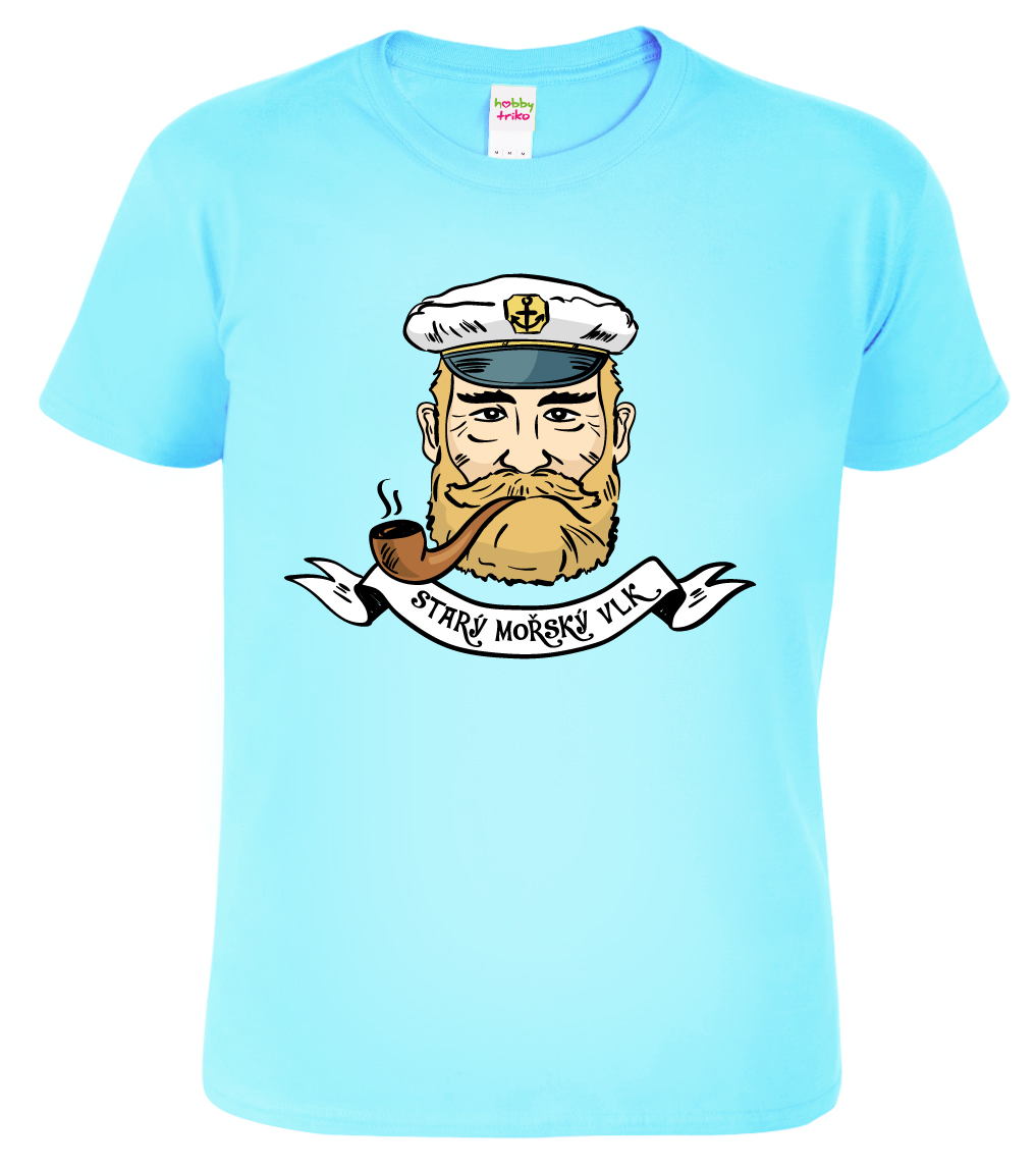 Pánské vodácké tričko - Starý mořský vlk Velikost: M, Barva: Nebesky modrá (15)