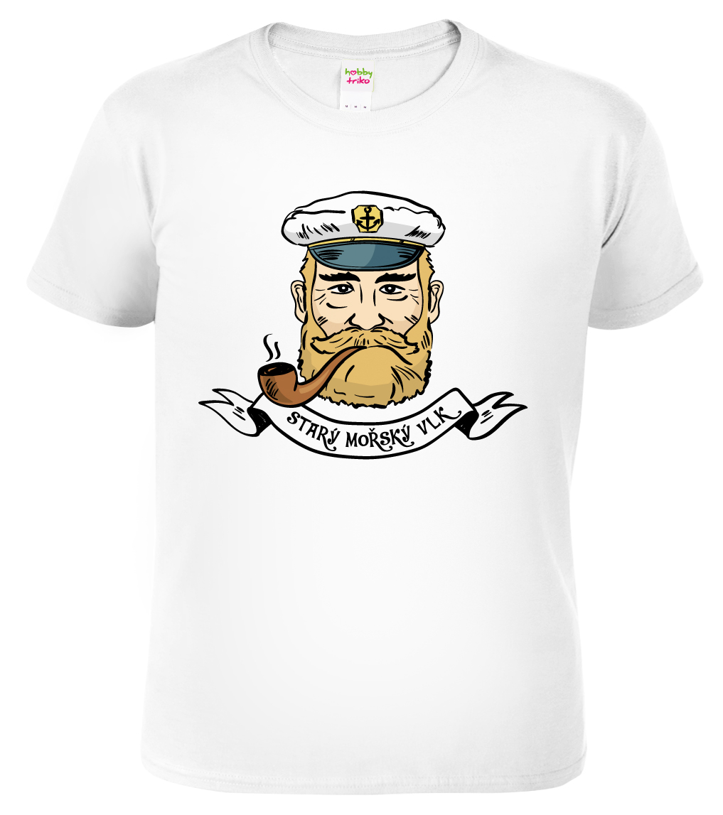 Pánské vodácké tričko - Starý mořský vlk Velikost: XL, Barva: Bílá
