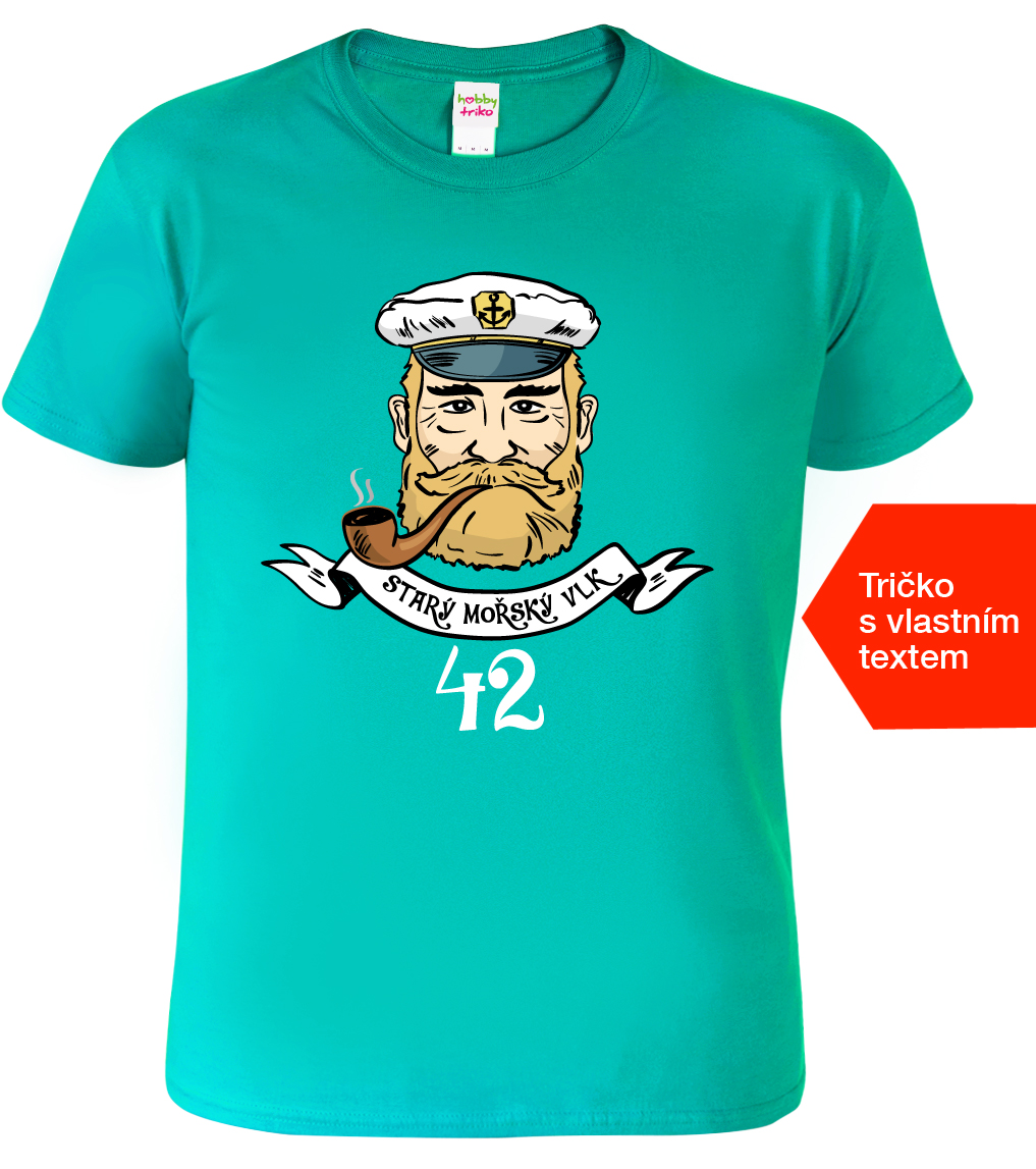 Vodácké tričko k narozeninám - Starý mořský vlk + rok Velikost: S, Barva: Emerald (19)