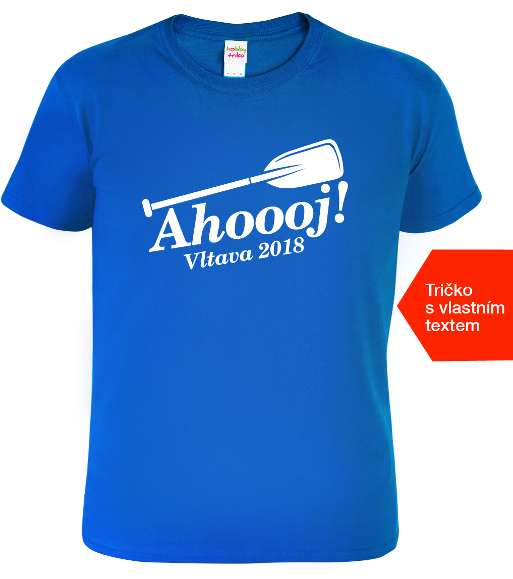 Pánské vodácké tričko - Ahoooj Velikost: L, Barva: Královská modrá (05)