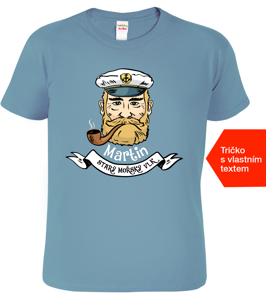 Vtipné tričko - Starý mořský vlk Velikost: XL, Barva: Denim (60)