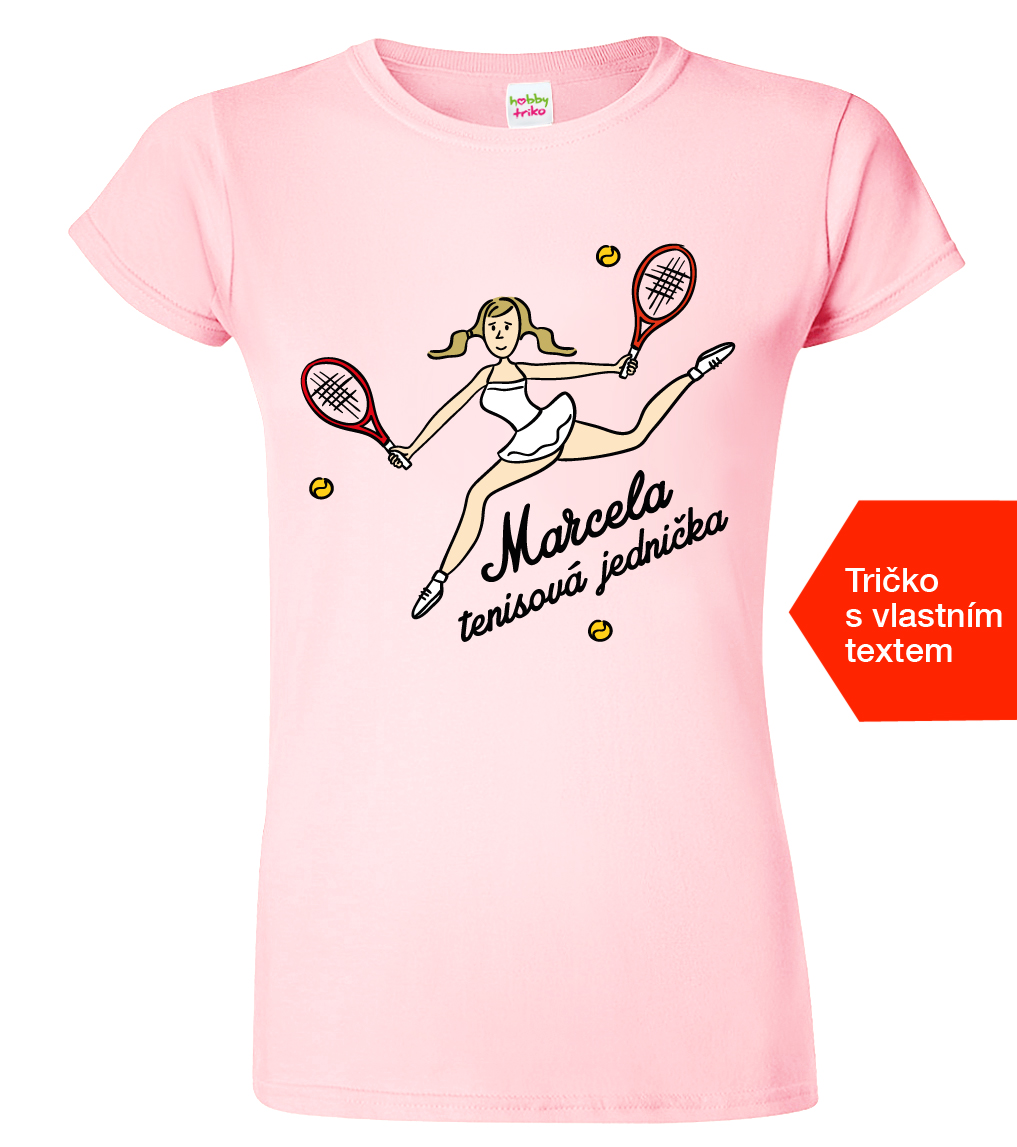 Dámské tenisové tričko - Tenistka Velikost: XL, Barva: Růžová (30)