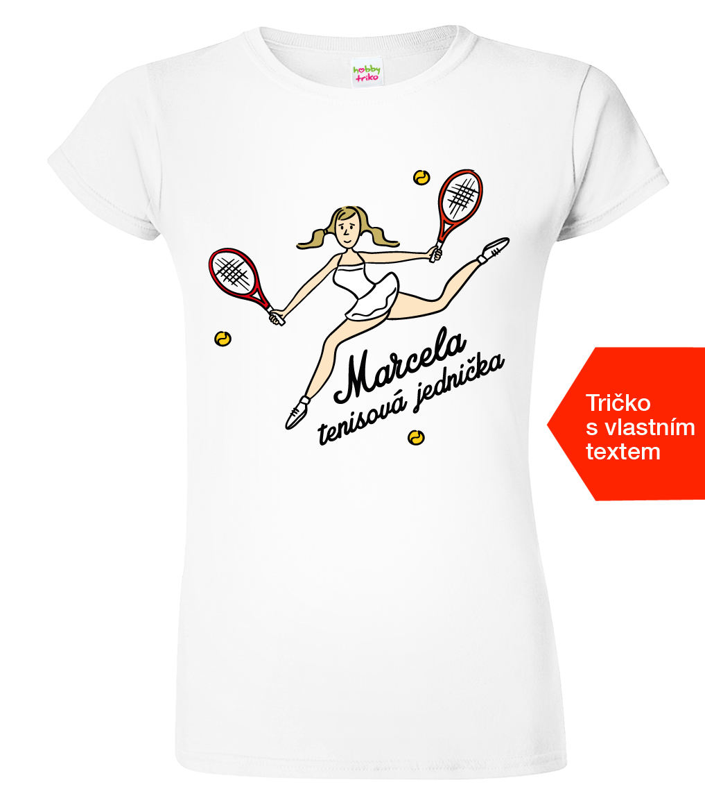 Dámské tenisové tričko - Tenistka Velikost: XL, Barva: Bílá