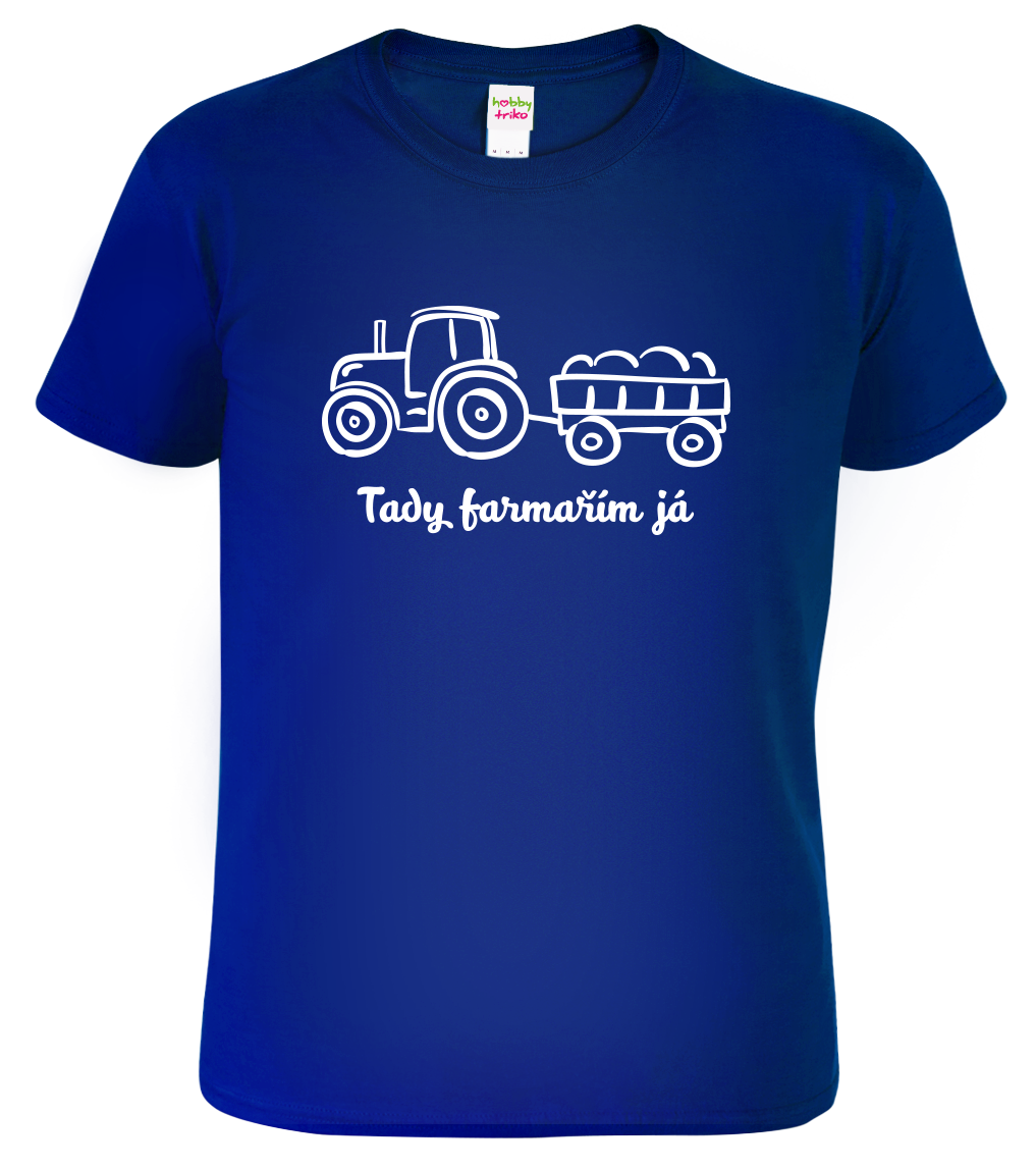 Triko dětské - Traktor Velikost: 6 let / 122 cm, Barva: Královská modrá (05)