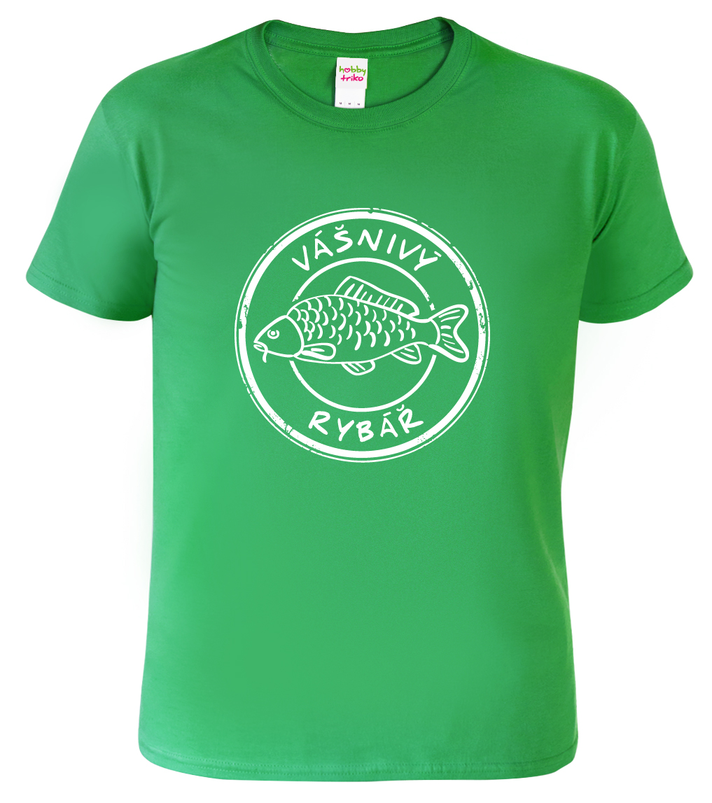 Tričko dětské pro rybáře - Vášnivý rybář Velikost: 4 roky / 110 cm, Barva: Středně zelená (16)