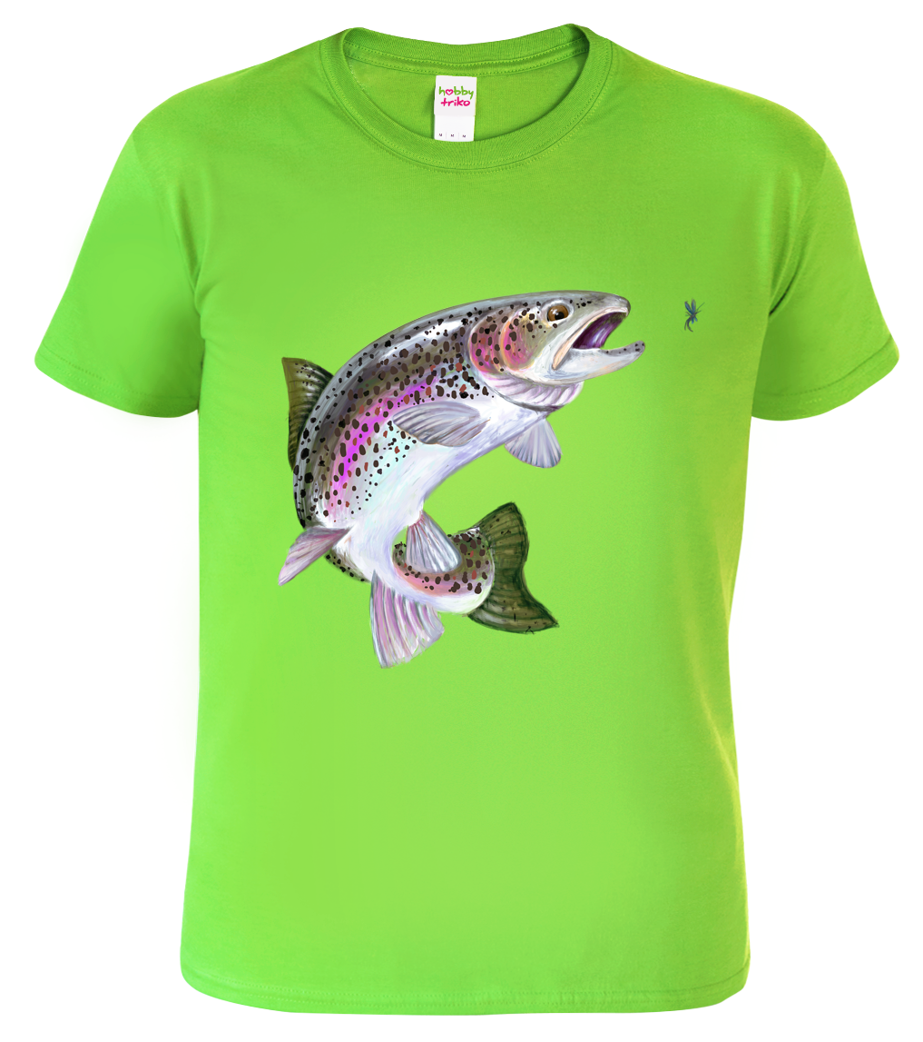 Dětské rybářské tričko - Pstruh duhový Velikost: 4 roky / 110 cm, Barva: Apple Green (92)
