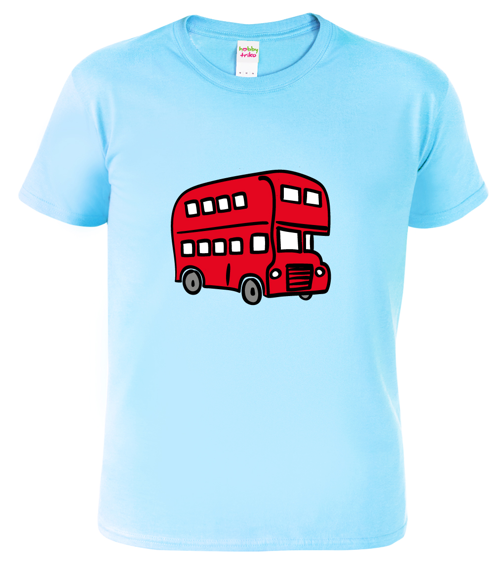 Triko dětské - Double Decker Bus Velikost: 6 let / 122 cm, Barva: Nebesky modrá (15)