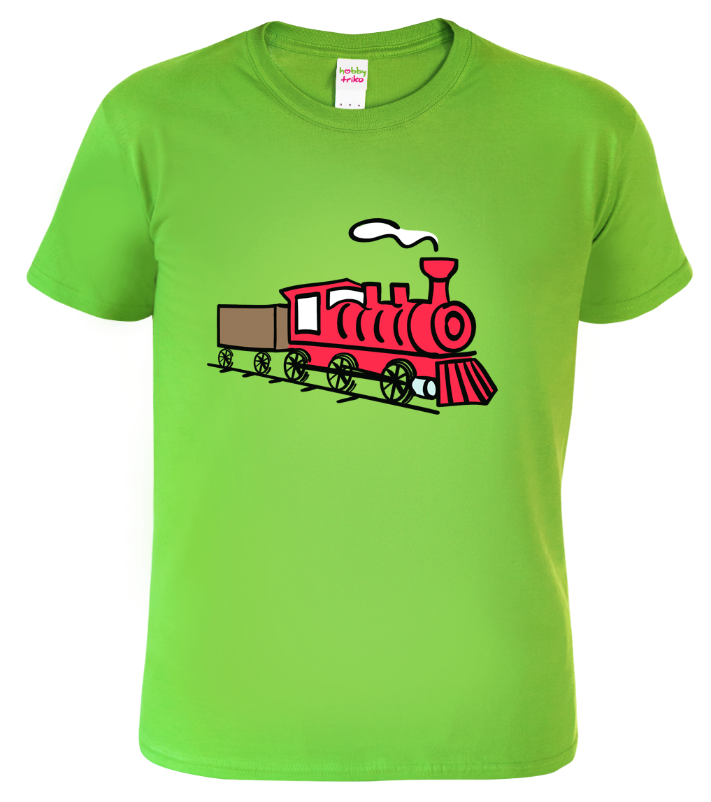 Dětské tričko s vlakem - Parní vláček Velikost: 4 roky / 110 cm, Barva: Apple Green (92)