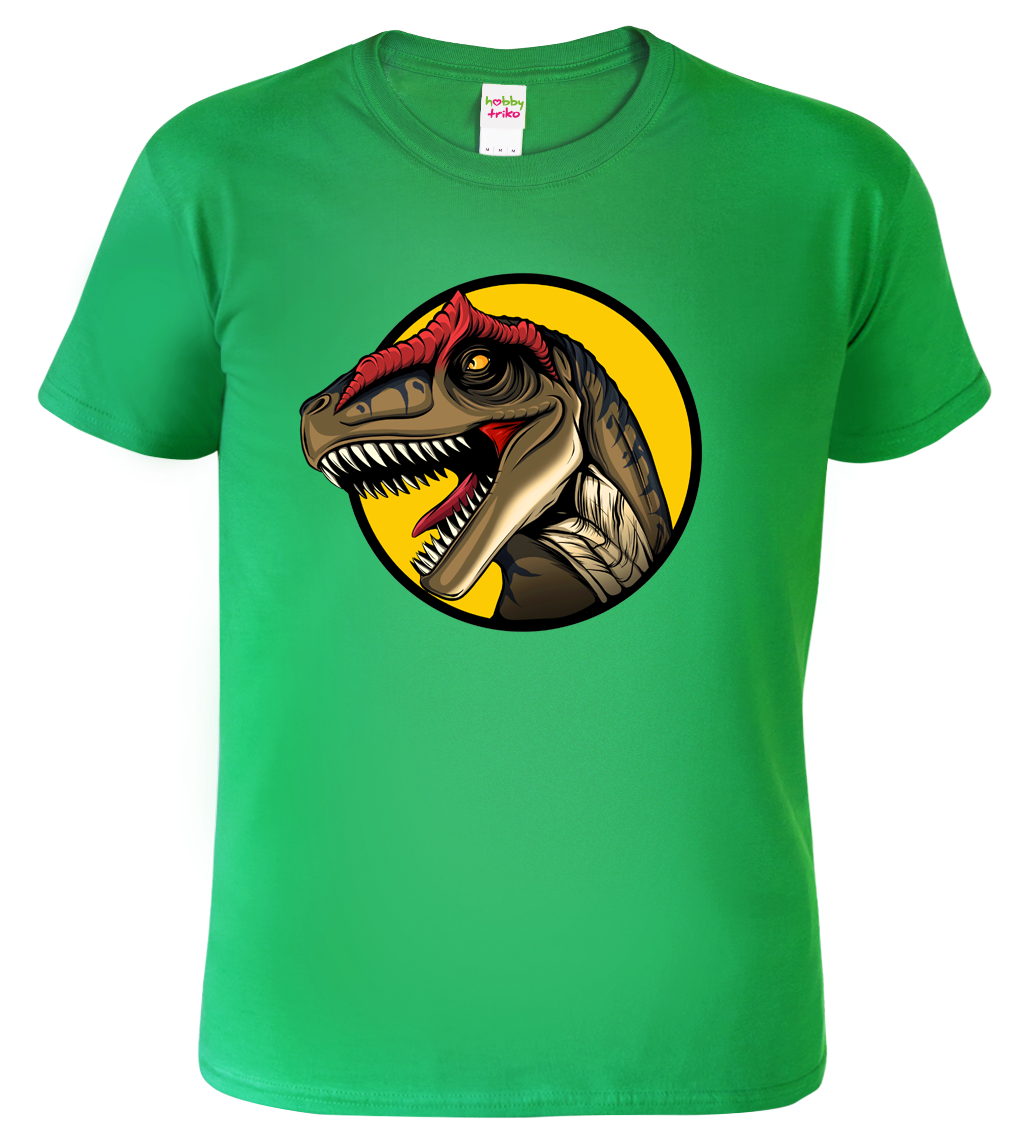 Dětské tričko s dinosaurem - Allosaurus Velikost: 6 let / 122 cm, Barva: Středně zelená (16)