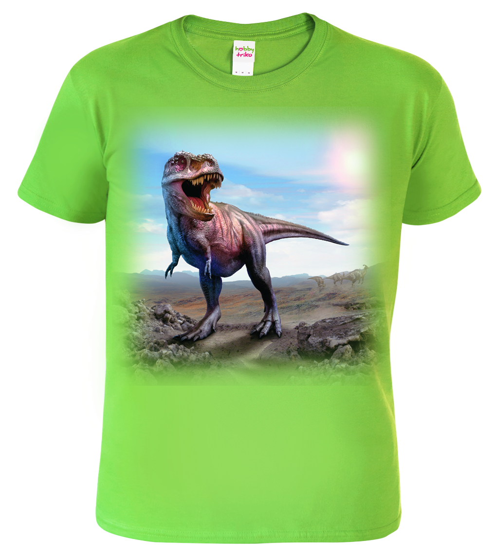 Dětské tričko s dinosaurem - Tyrannosaurus 3D Velikost: 4 roky / 110 cm, Barva: Apple Green (92)