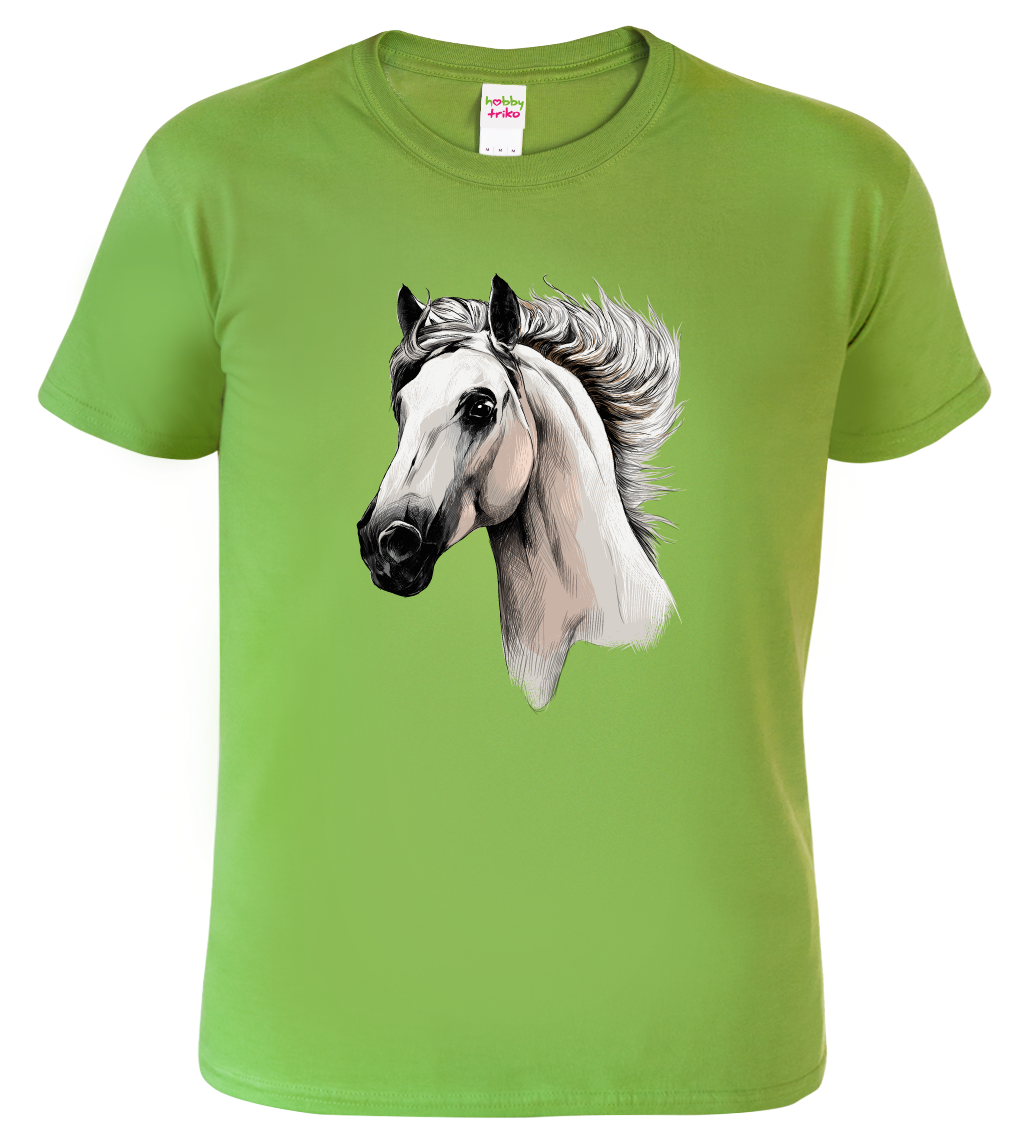 Pánské tričko s koněm - Bělouš Velikost: S, Barva: Apple Green (92)