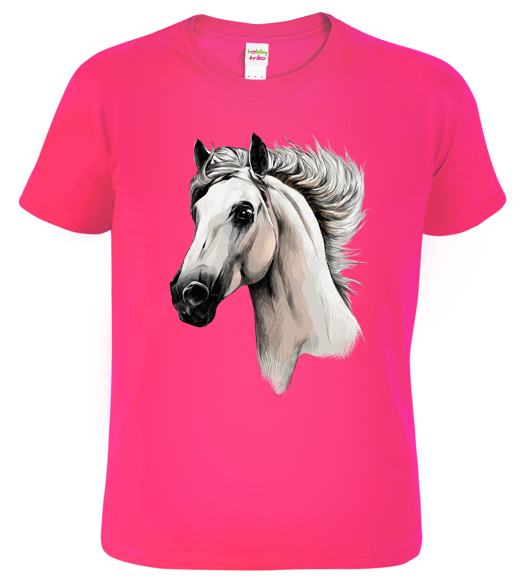 Dětské tričko s koněm - Bělouš Velikost: 6 let / 122 cm, Barva: Malinová (63)