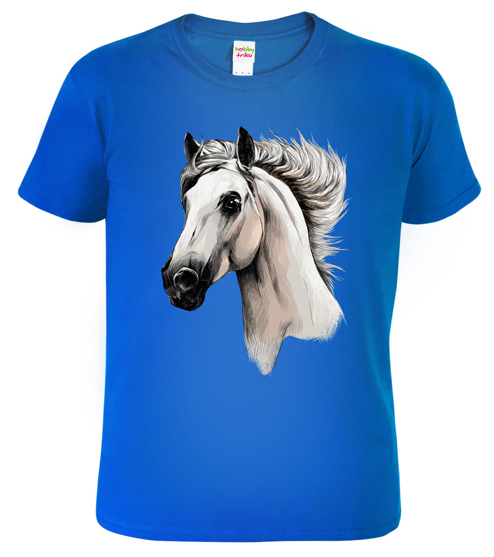 Dětské tričko s koněm - Bělouš Velikost: 6 let / 122 cm, Barva: Královská modrá (05)