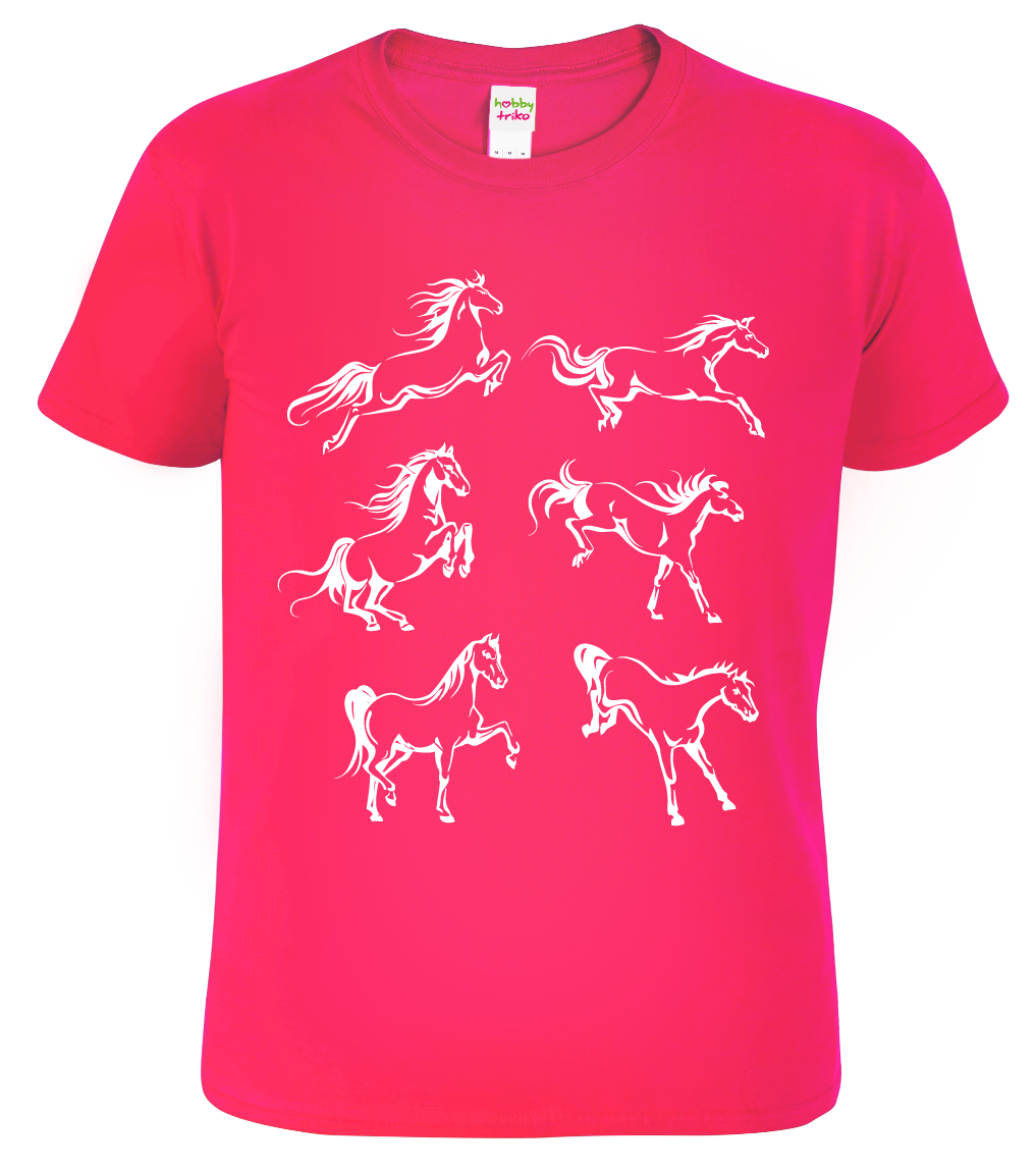 Dětské tričko s koněm - Koně Velikost: 4 roky / 110 cm, Barva: Malinová (63)