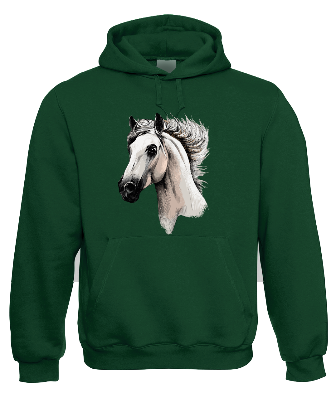 Mikina s koněm - Bělouš Velikost: M, Barva: Zelená lahvová