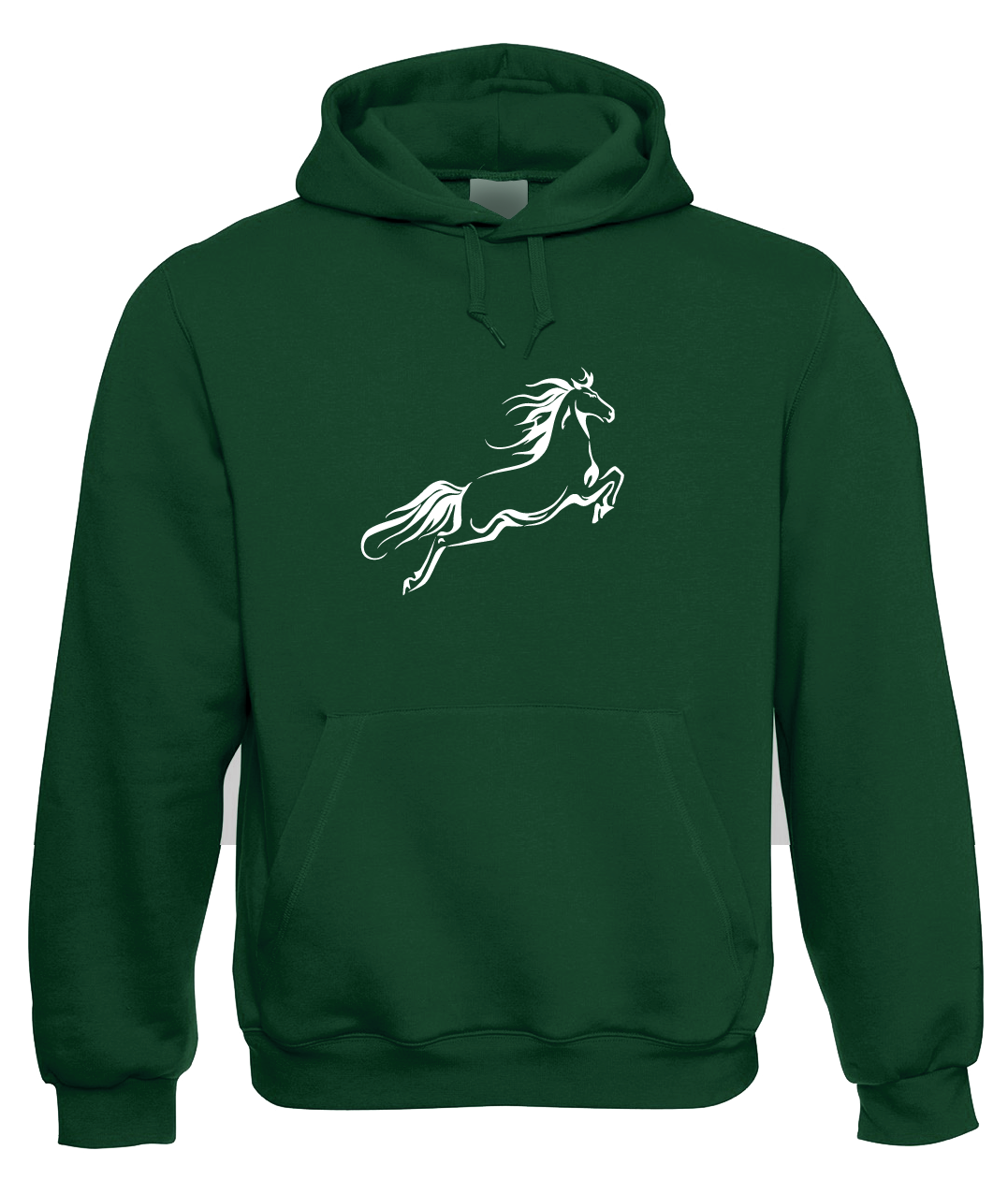 Mikina s koněm - Kůň ve skoku Velikost: S, Barva: Zelená lahvová