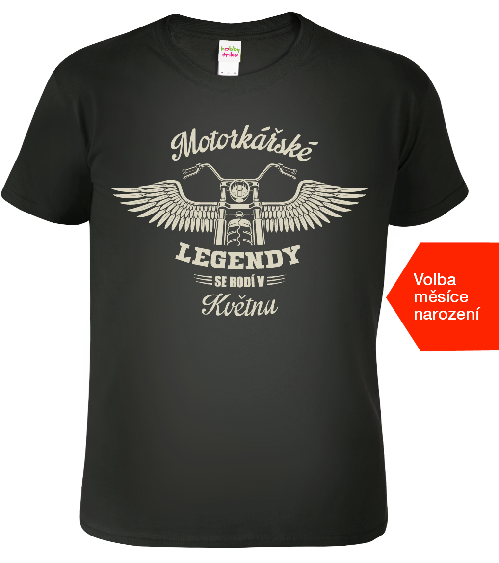 Moto tričko - Legendy se rodí Velikost: L, Barva: Černá (01)