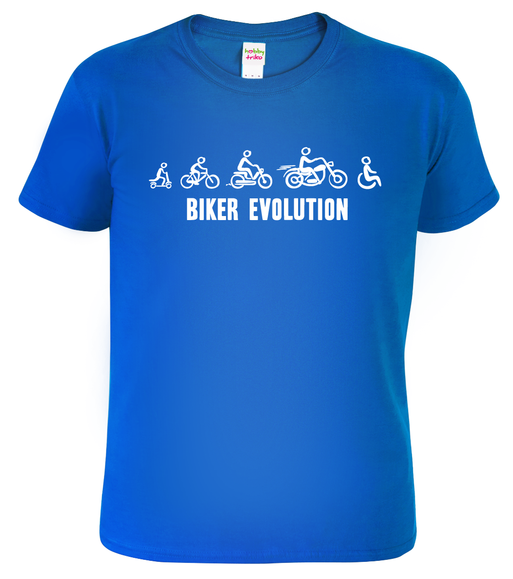 Tričko pro motorkáře - Biker Evolution Velikost: L, Barva: Královská modrá (05)