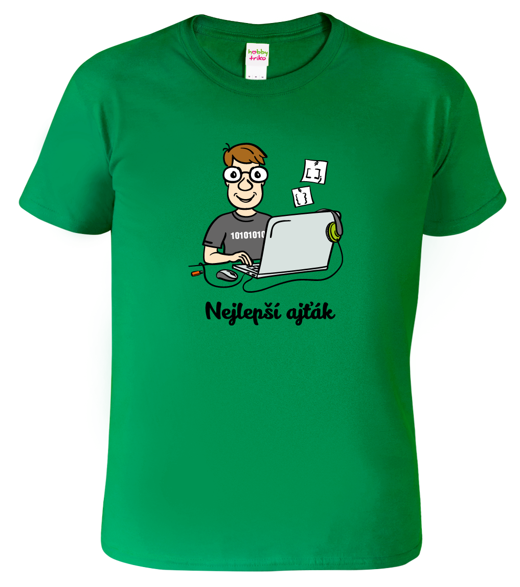 IT tričko - Nejlepší ajťák Velikost: S, Barva: Středně zelená (16)
