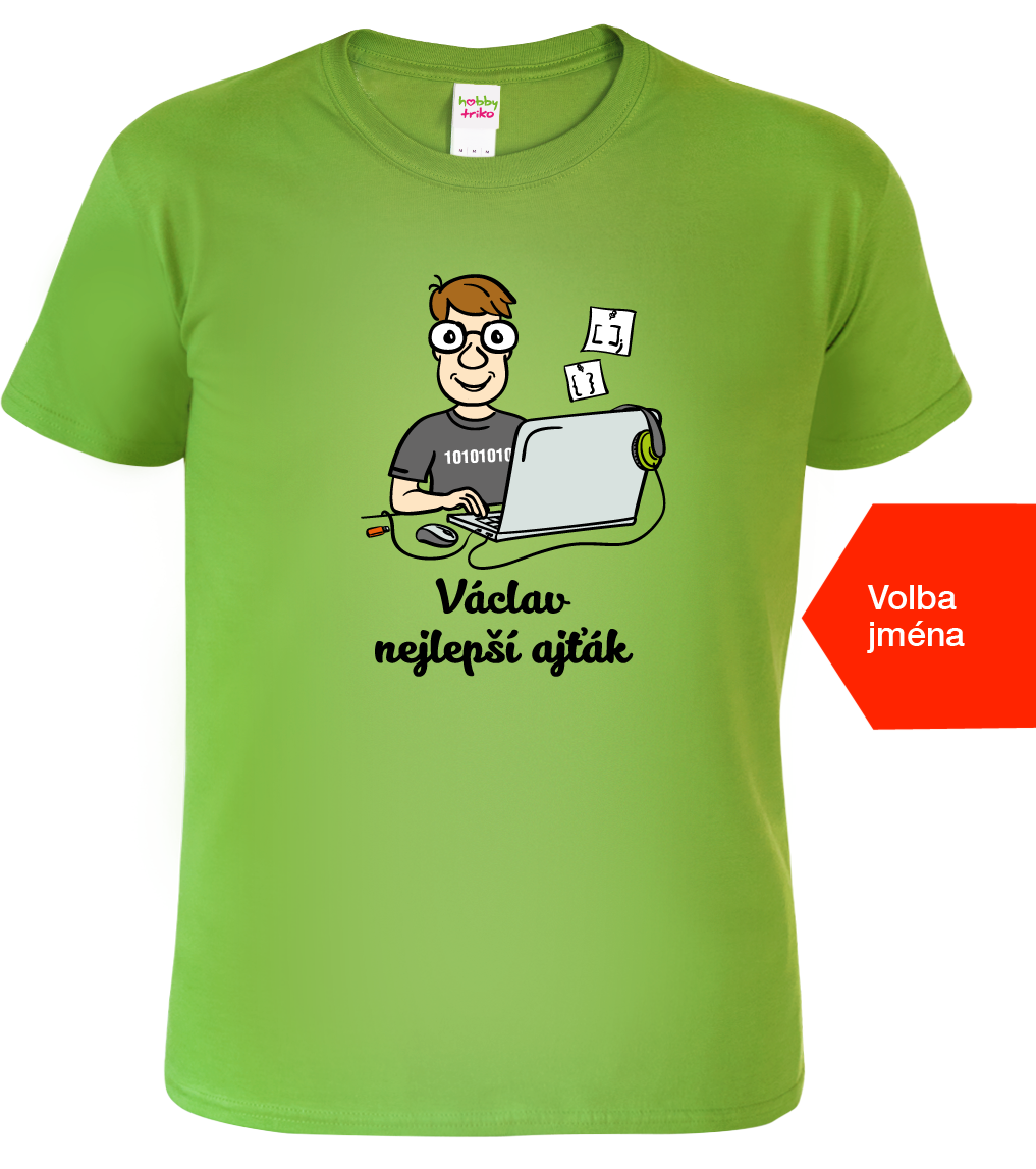 IT tričko - Nejlepší ajťák Velikost: S, Barva: Apple Green (92)