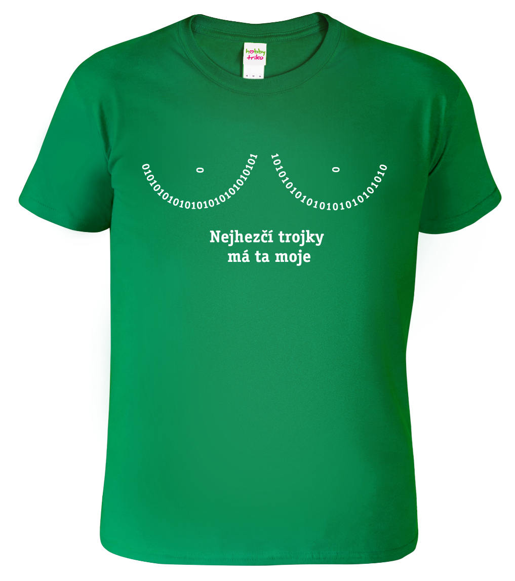 IT tričko - Nejhezčí trojky má ta moje Velikost: L, Barva: Středně zelená (16)