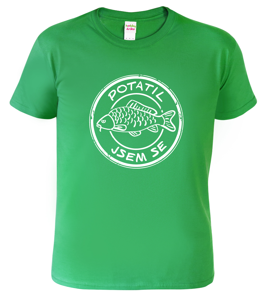 Dětské rybářské tričko - Potatil jsem se Velikost: 10 let / 146 cm, Barva: Středně zelená (16)