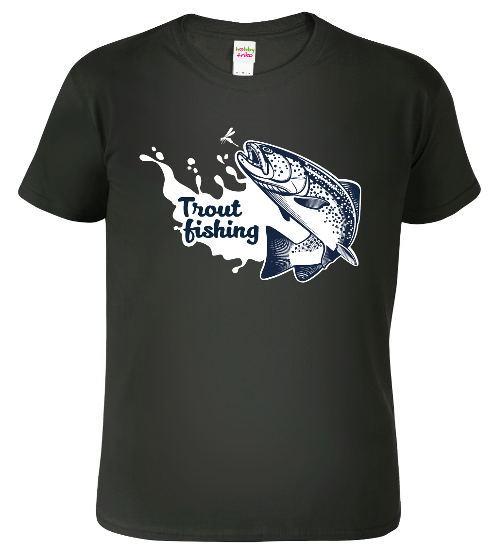 Tričko pro rybáře - Trout Fishing Velikost: 3XL, Barva: Černá (01)