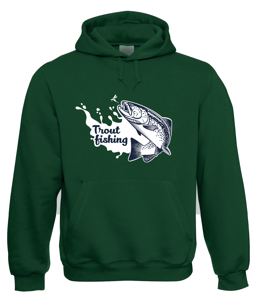 Rybářská mikina - Trout Fishing Velikost: XL, Barva: Zelená lahvová