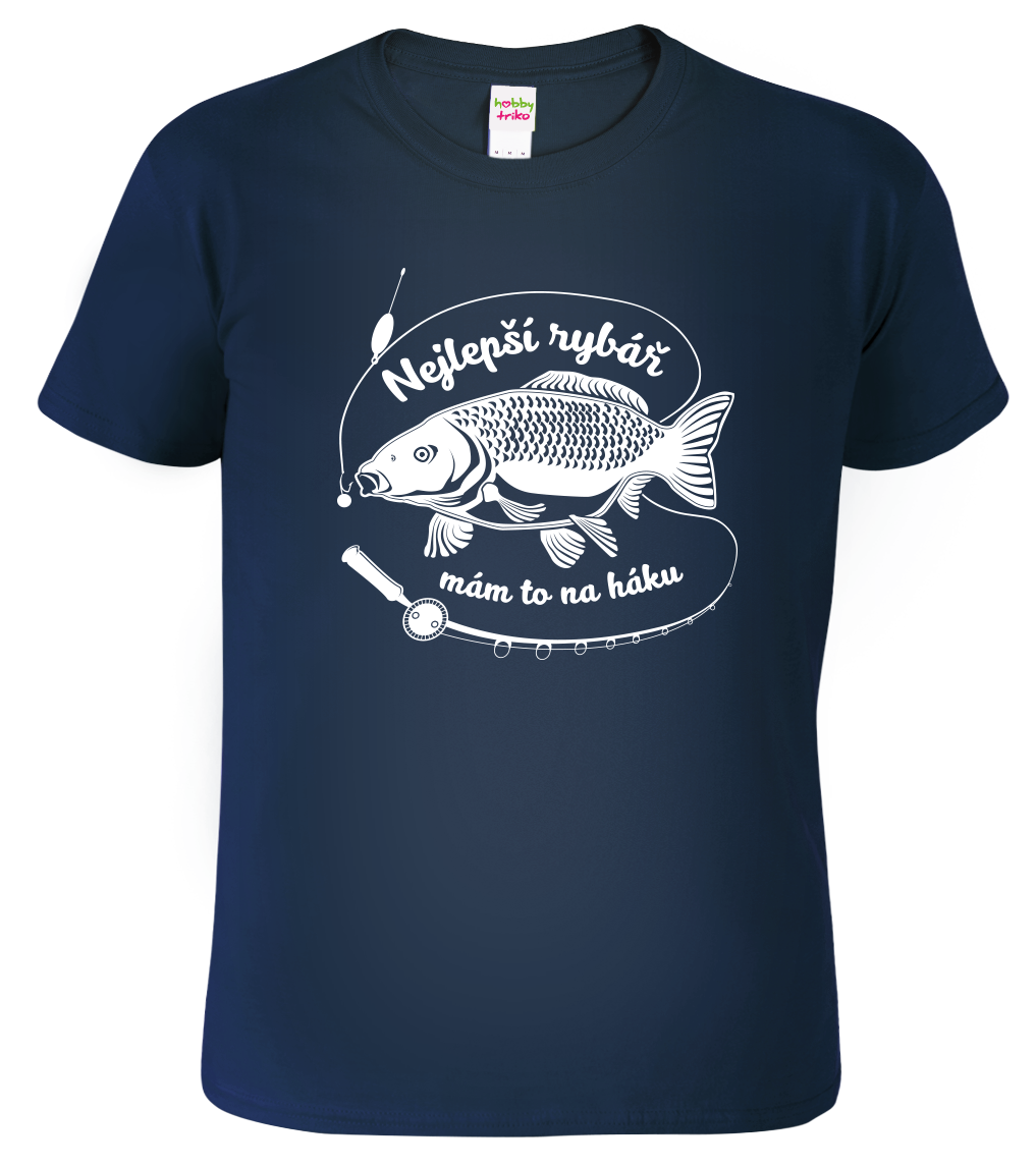 Dětské rybářské tričko - Tričko s kaprem Velikost: 8 let / 134 cm, Barva: Námořní modrá (02)