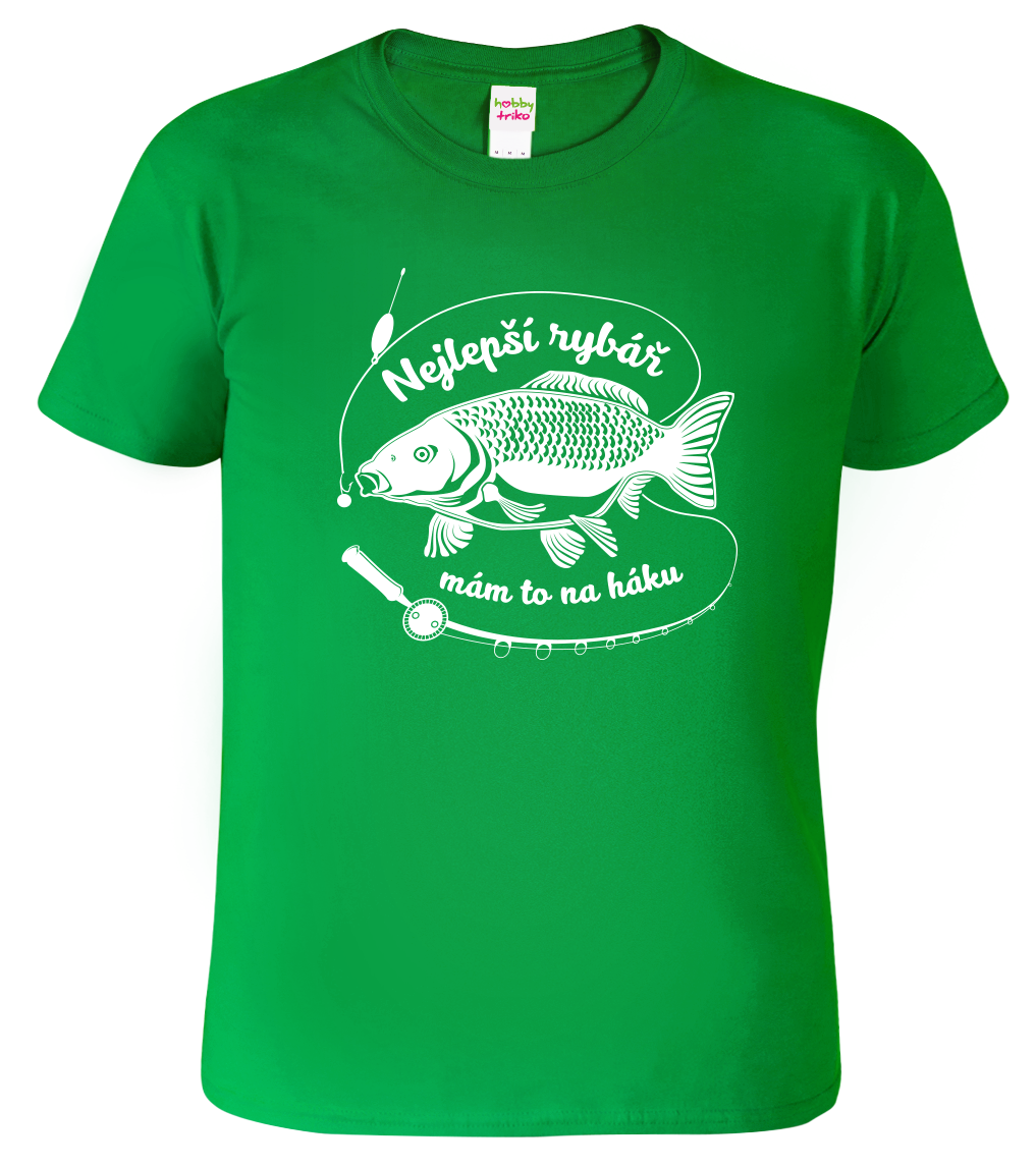 Dětské rybářské tričko - Tričko s kaprem Velikost: 4 roky / 110 cm, Barva: Středně zelená (16)
