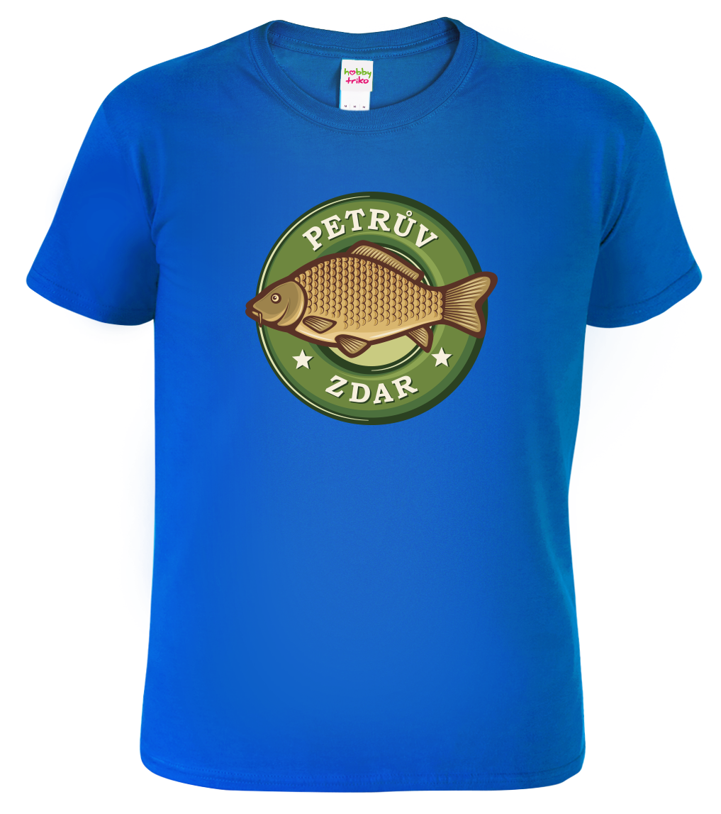 Dětské rybářské tričko - Petrův zdar (kapr) Velikost: 4 roky / 110 cm, Barva: Královská modrá (05)