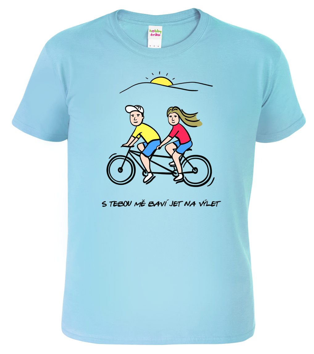 Pánské tričko pro cyklistu - Dvojkolo Velikost: M, Barva: Nebesky modrá (15)