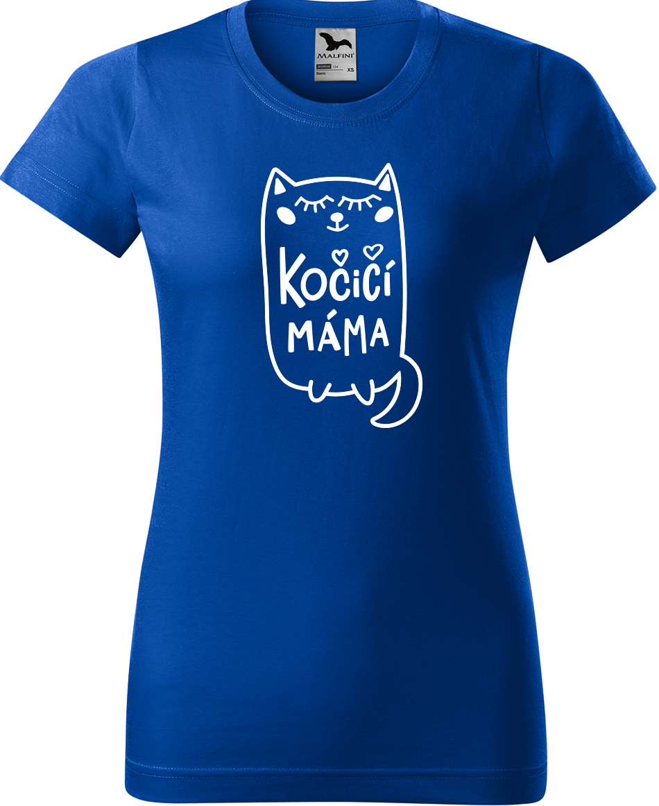Tričko pro maminku - Kočičí máma Velikost: L, Barva: Královská modrá (05)