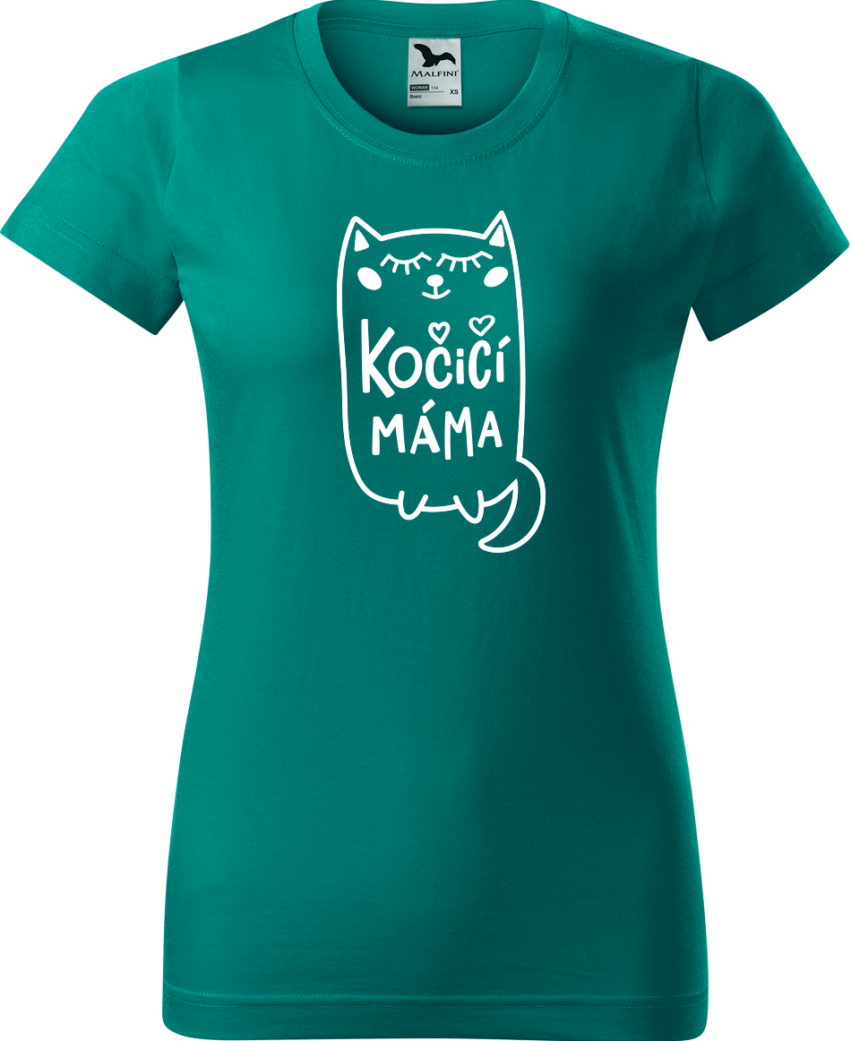 Tričko pro maminku - Kočičí máma Velikost: XL, Barva: Emerald (19)